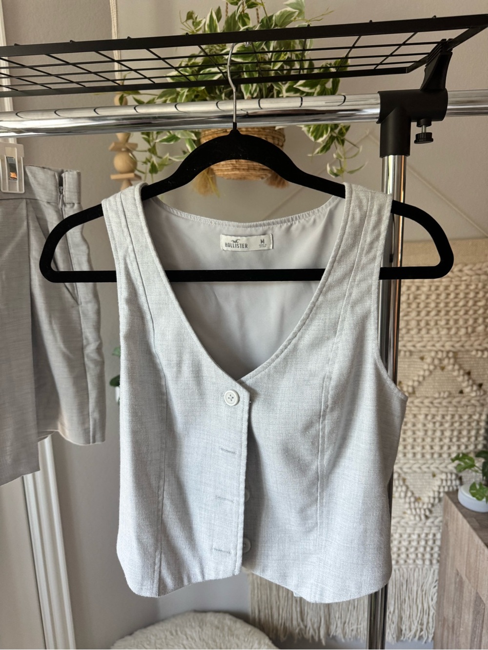 Hollister Light Gray Vest and Skort Set